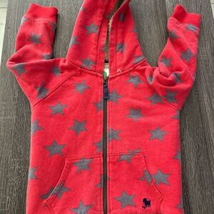 Mini Boden Red Star Pattern Kids Hoodie